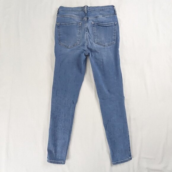 Free People Light Wash Busted Knee Stretch Skinny Jeans - Picture 4 of 11